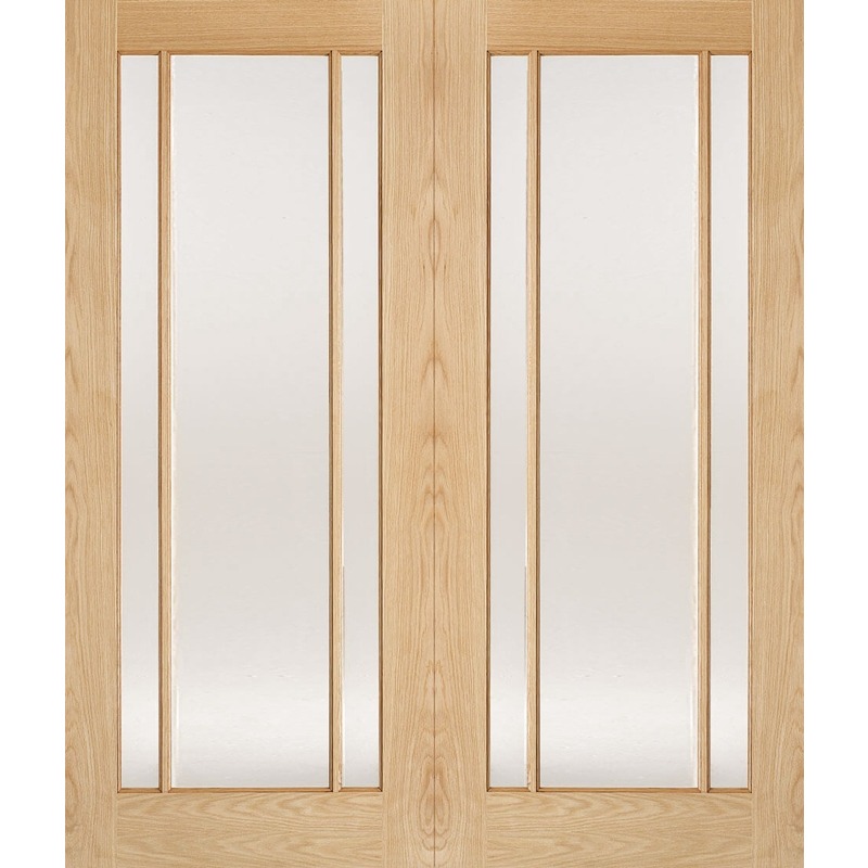 Internal Oak Lincoln Glazed Pairs Doors